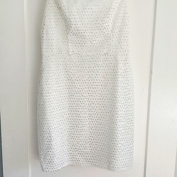 NWT! AIDAN MATTOX white sequin square neck sheath Dress white size 6 Brand new! - Picture 11 of 12
